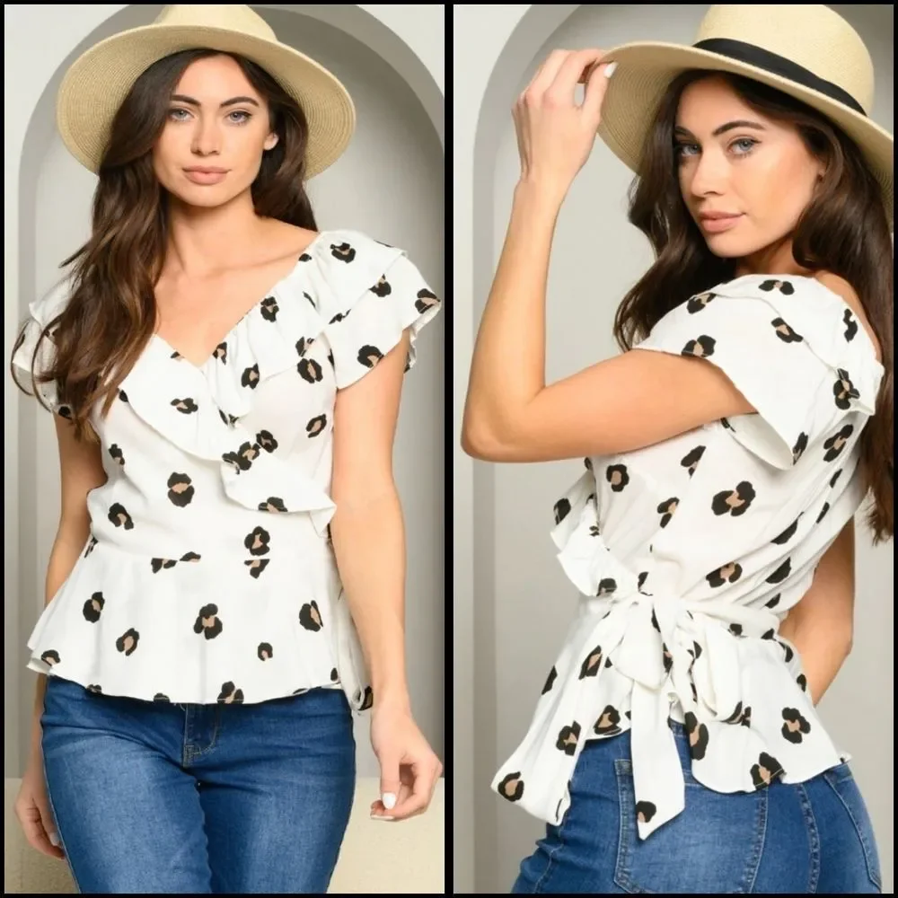 Animal Print Side Tie Top